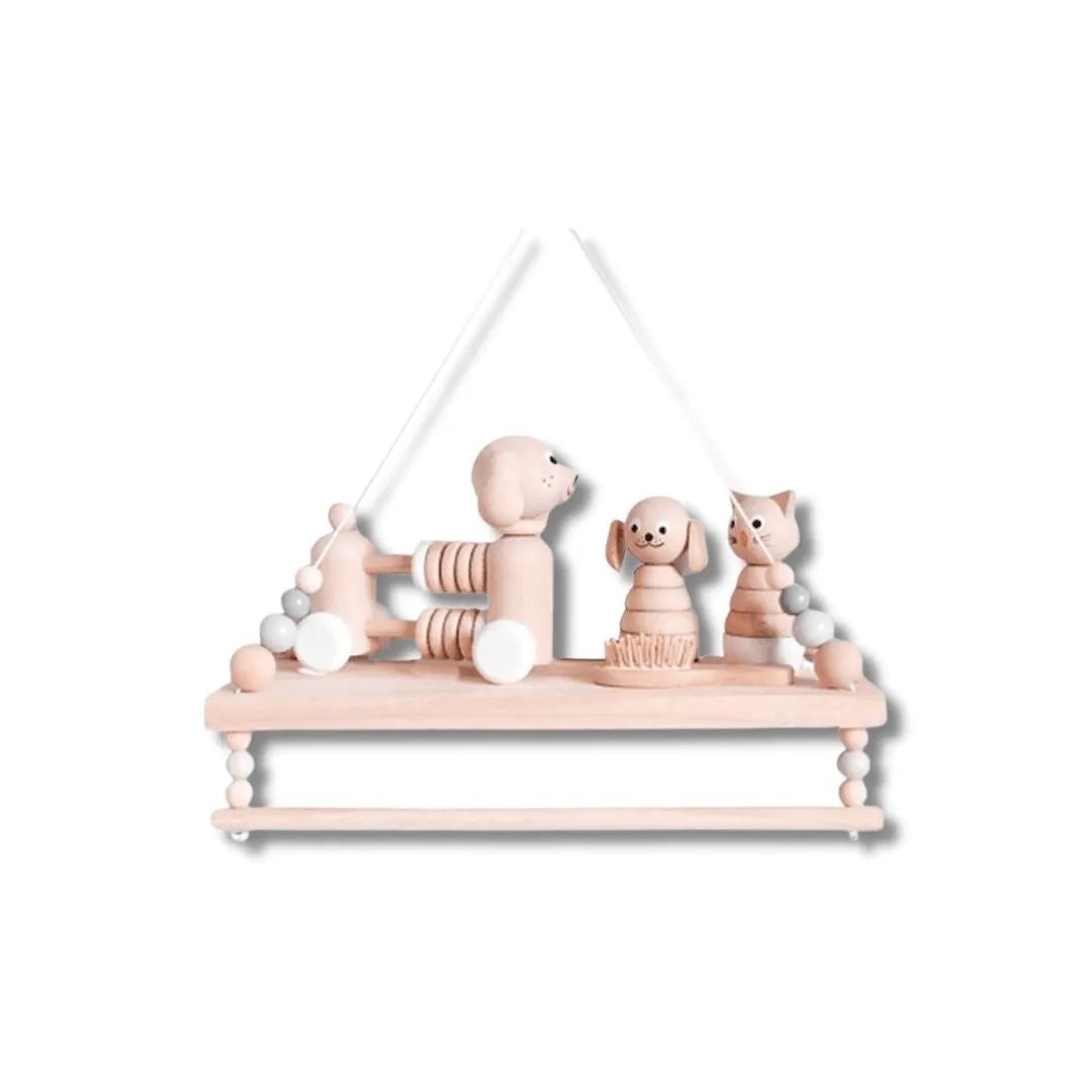 Wooden Bead Hanging Shelf