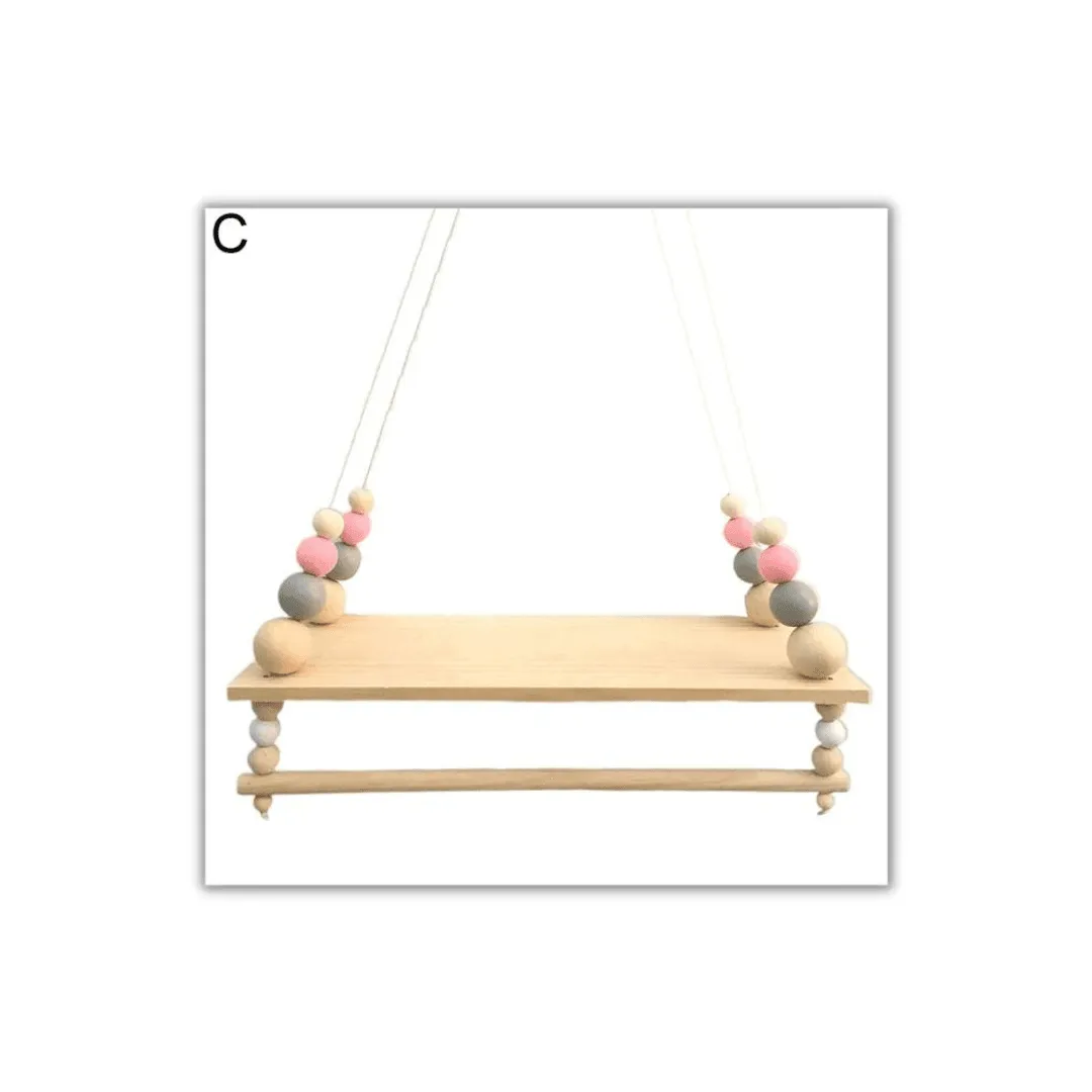 Wooden Bead Hanging Shelf